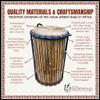 Africa Heartwood Project Ghana Sangban Dunun Drum - "12 X 24" - African Cow Skin Hand Drum, Handcrafted in Africa view 4