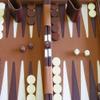 15"x19" Backgammon Set Brown White Faux Leather Portable Travel Folding Case NEW view 3