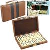 Dependable Products Domino Double Six - Ivory and Black Tiles with Metal Spinners in Deluxe Travel Case with Handles view 1