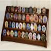 4 Rows 40 Challenge Coin/Casino Chip Display Case Rack Holder Stand Solid Wood -Walnut Finish view 1