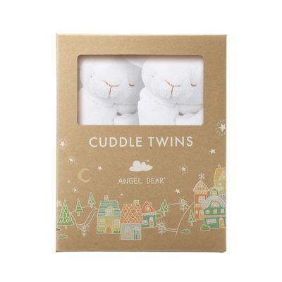 Angel Dear - White Lamb, Cuddle Twins Blankie Set
