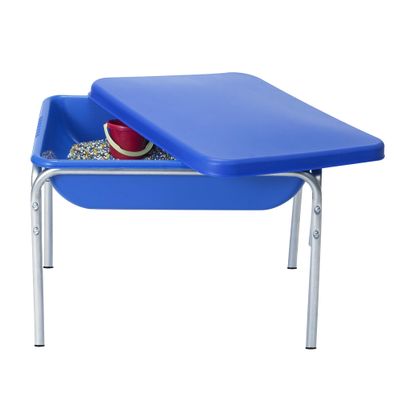 Children's Factory 18" Small Sensory Table, Sandbox with Lid, Water Table for Kids, Blue