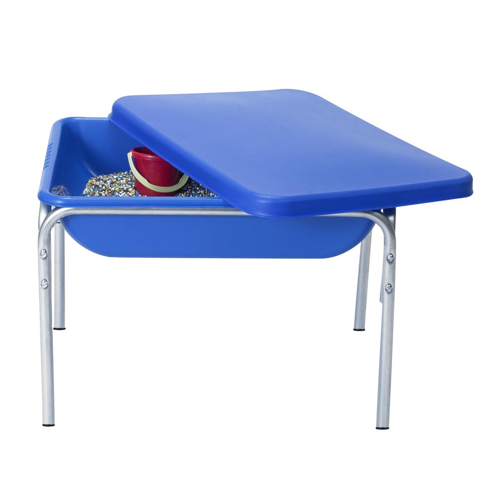 Children's Factory 18" Small Sensory Table, Sandbox with Lid, Water Table for Kids, Blue