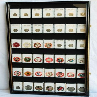 42 Collector NGC PCGS ICG Coin Slab Display Case Cabinet Holder Rack Lockable, Black
