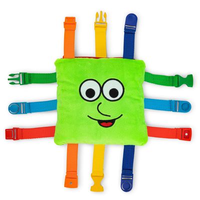 Buckle Toys - Buster Square - Learning Activity Toy - Develop Fine Motor Skills and Problem Solving - Easy Travel Toy - Educational Classroom Must Have