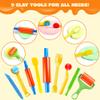 JOYIN 44 Clay Tools Set for Kids, Clay Accessories with Various Plastic Molds, Rolling Pins, Cutters view 3