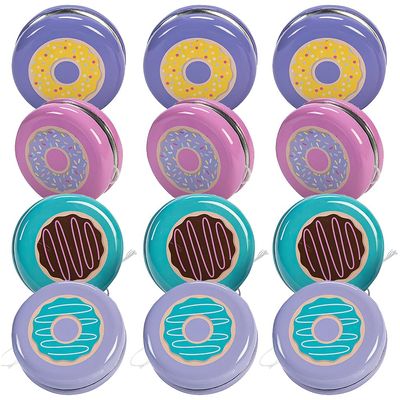 Donut Party Yo Yos - Set of 12 Toys - Party Favors and Giveaways for Kids