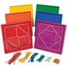 edxeducation Double-Sided Geoboard Set | Set of 6 with Rubber Bands | Ages 3+ | Math Resources, Fine Motor Skills for Kids | 5 x 5 Grid/12 Pin Circular Array view 1