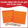 edxeducation Double-Sided Geoboard Set | Set of 6 with Rubber Bands | Ages 3+ | Math Resources, Fine Motor Skills for Kids | 5 x 5 Grid/12 Pin Circular Array view 3