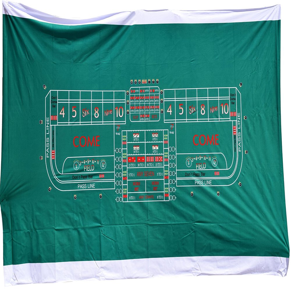 8 Ft. Synthetic Polyester Felt Casino Style Craps Layout