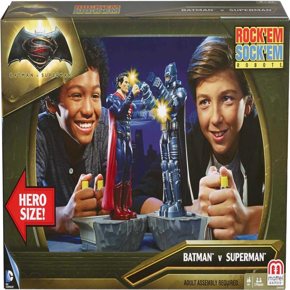 Mattel Games Batman vs. Superman Rock 'Em Sock 'Em Robots 2-Player Kids Game, Fighting Robots Action Game (Amazon Exclusive)