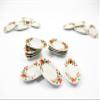 10x30mm Orange Flower Paint Oval Plate Dish Dollhouse Miniature Ceramic 12969 view 1