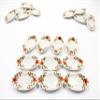 10x30mm Orange Flower Paint Oval Plate Dish Dollhouse Miniature Ceramic 12969 view 2
