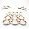 10x30mm Orange Flower Paint Oval Plate Dish Dollhouse Miniature Ceramic 12969 view 3