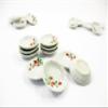 10x25mm Red Orchid Flower Paint Plate Dish Dollhouse Miniature Ceramic 12975 view 1