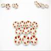10x15mm Red Heart Scallop Plate Dish Saucer Dolls House Miniature Ceramic 12977 view 1