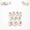 10x15mm Red Paint Scallop Plate Dish Saucer Dollhouse Miniature Ceramic 12978 view 1