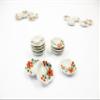 10x15mm Orange Flower Scallop Plate Dish Dollhouse Miniatures Ceramic 12979 view 3