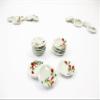 10x15mm Red Orchid Flower Scallop Plate Dish Dollhouse Miniature Ceramic 12980 view 1