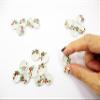 10x15mm Red Orchid Flower Scallop Plate Dish Dollhouse Miniature Ceramic 12980 view 2