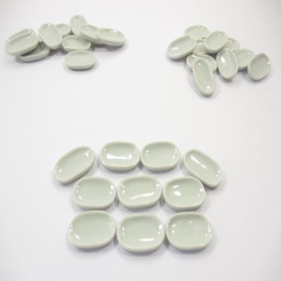 10 Mini White Oval Plate Dish 10x20mm Dollhouse Miniatures Ceramic Supply 12984