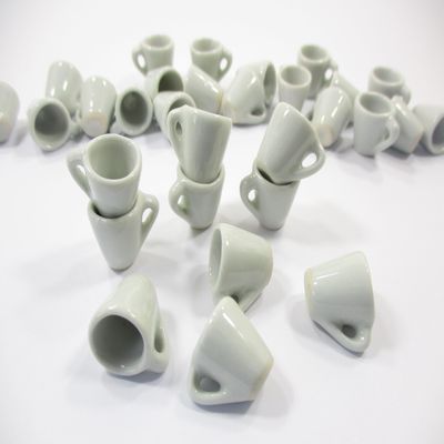 10 New White Coffee Tea Cup Mug Dollhouse Miniature Ceramic Kitchenware 1:6 12799