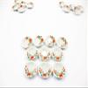 10x20mm Orange Flower Paint Scallop Plate Dish Dollhouse Miniature Ceramic 12949 view 1