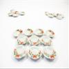 10x20mm Orange Flower Paint Scallop Plate Dish Dollhouse Miniature Ceramic 12949 view 2