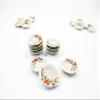 10x20mm Orange Flower Paint Scallop Plate Dish Dollhouse Miniature Ceramic 12949 view 3