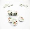 10x20mm Red Orchid Flower Scallop Plate Dish Dollhouse Miniature Ceramic 12950 view 3