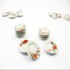 10x20mm Orange Flower Paint Plate Dish Dollhouse Miniatures Ceramic 12959 view 3