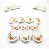 10x25mm Orange Flower Paint Scallop Plate Dish Dollhouse Miniature Ceramic 12964 view 2