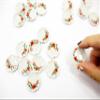 10x25mm Orange Flower Paint Scallop Plate Dish Dollhouse Miniature Ceramic 12964 view 4