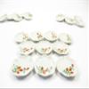 10x25mm Red Orchid Flower Scallop Plate Dish Dolls House Miniature Ceramic 12965 view 2
