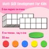 Magnetic Ten-Frame Set, Including 5 Frames (no Hollowed Out) and 55 Colorful Discs (Upgraded Version for Fridge & Hand-held) view 2