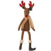 20.5" Country Cabin Decorative Brown Reindeer with Red Antlers and Nose Stuffed Animal Figure view 1