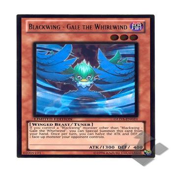 2010 YuGiOh 5D's Gold Series 3 (Three) # GLD3-EN021 Blackwing - Gale the Whirlwind (Gold Rare)