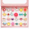 PinkSheep Little Girl Jewel Rings in Box, Adjustable, No Duplication, Girl Pretend Play and Dress Up Rings (24 Lovely Ring) view 1