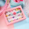 PinkSheep Little Girl Jewel Rings in Box, Adjustable, No Duplication, Girl Pretend Play and Dress Up Rings (24 Lovely Ring) view 2