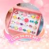 PinkSheep Little Girl Jewel Rings in Box, Adjustable, No Duplication, Girl Pretend Play and Dress Up Rings (24 Lovely Ring) view 3