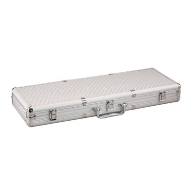 Fat Cat Replacement Aluminum Poker Chip Case - 500ct (Chips, cards, and dice not included ), Silver