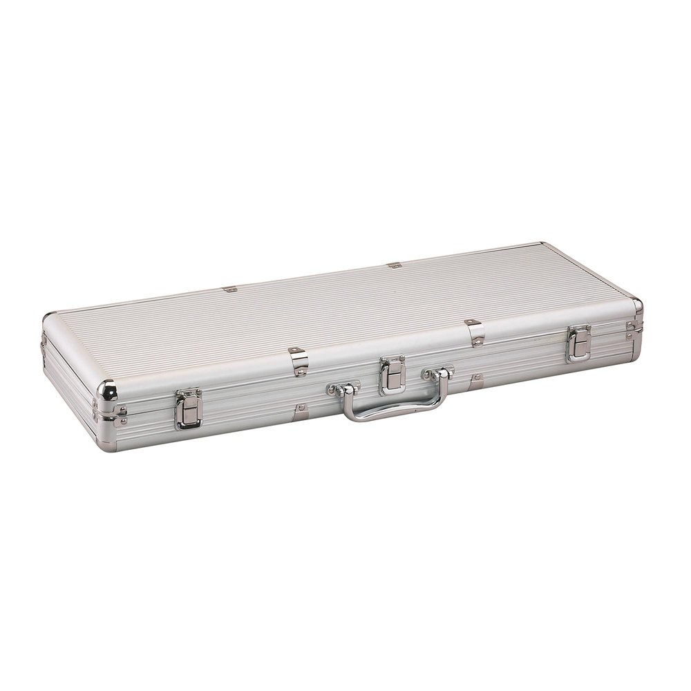 Fat Cat Replacement Aluminum Poker Chip Case - 500ct (Chips, cards, and dice not included ), Silver