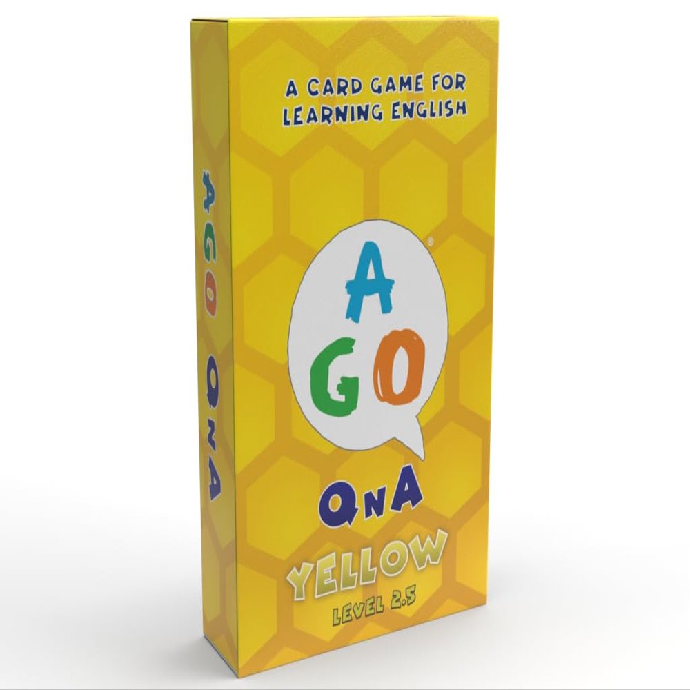 AGO QnA Yellow ESL Card Game - Level 2.5. A Fun English Language Learning Game for EFL/ESL Students - Build Vocabulary, Grammar and Conversation Skills!