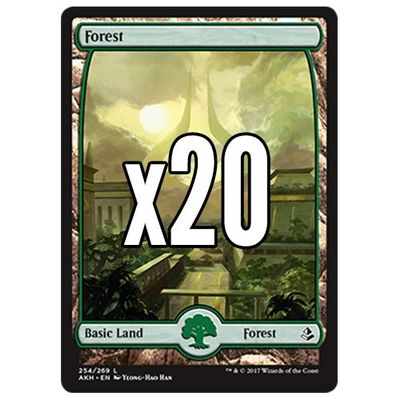 Cool Stuff Inc., LLC 20 Amonkhet Forest #254 MTG Basic Full Art Land Lot