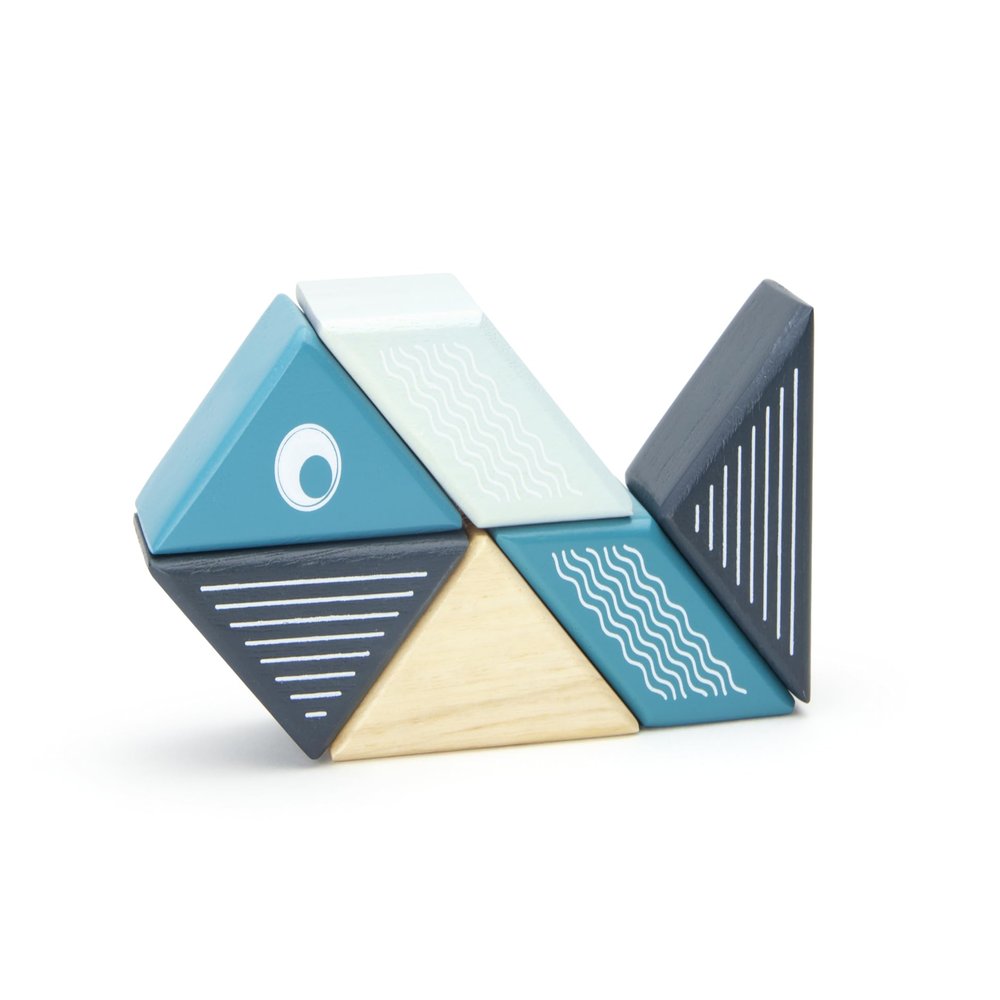 6 Piece Tegu Travel Pal Magnetic Wooden Block Set, Whale