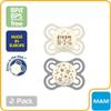 MAM Perfect Baby Pacifier 0-6 Months, Extra Thin Nipple, Developed with Orthodontists, Clinically Proven, Glows in The Dark, BPA-Free Silicone, Pack of 2, Made in Europe view 2