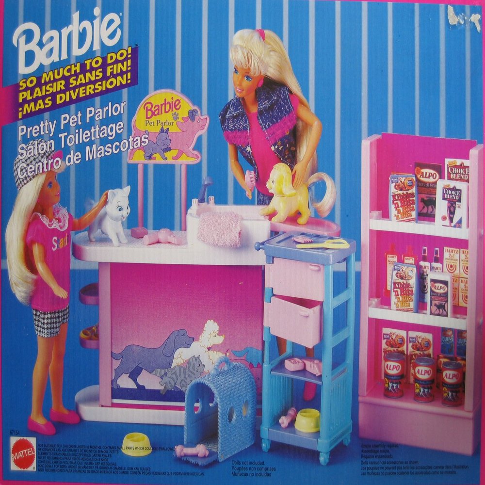 Barbie So Much To Do! Pretty Pet Parlor Playset (1994 Tri-Lingual Box)