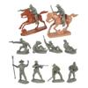 Civil War Wounded Artillery & Cavalry Plastic Army Men: Set of 10 GRAY 54mm Figures and 2 Horses - 1:32 scale view 1