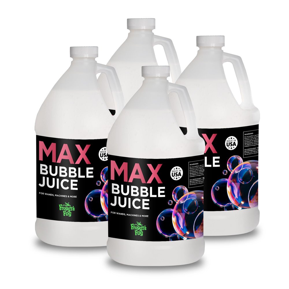 Froggys Fog - 4 Gal - MAX Bubble Juice Fluid - 10x The Bubbles from Standard Machines