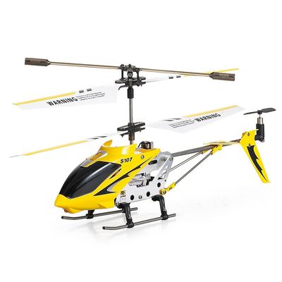 New Syma 3 Channel S107 Mini Indoor Co-Axial Metal Body Frame & Built-in Gyroscope RC Remote Controlled Helicopter Yellow